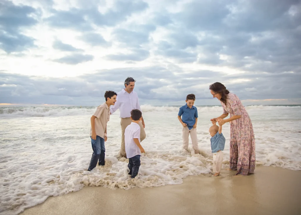 christian family posing in nature